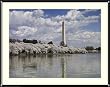 Cherry Blossoms, Clouds, and the Washington Monument Photograph - Beautiful approx. 22"x26" Framed & Matted - 7/8" Rounded, Shiny, Black Metal Frame - Photographic Print by Carol M. Highsmith