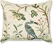 Secret Forest with Unique Pelican Bird and Drooping Golden Flower on Forest Floor Embroidered on White Throw Pillow Free Shipping!
