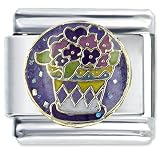 Pugster Flower Pot Italian Charms Bracelet Link