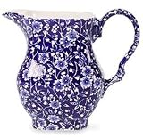 Queen's China Blue Calico Creamer, 9 Ounces