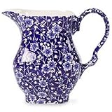 Queen's China Blue Calico Creamer, 9 Ounces by 