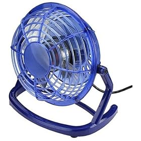 Blue USB Retro Desk Fan for PC , Laptop , Netbook, Apple Macbook , iMac