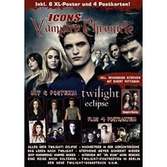 Icons Vampire Chronicle Twilight 02/10 Limited Edition mit 6 Postern, 4 Postkarten + XL-Sticker, allen Infos zu " Eclipse " und neuem Interview mit Robert Pattinson!