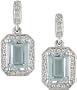 10K White Gold Aquamarine and Diamond Earrings