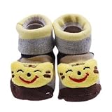 Yuelian かわいい 動物キャラクターベビーソックス (ブラウン)