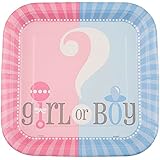 Square Gender Reveal Dinner Plates, 8ct