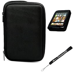 Black Slim Stylish Hard Cover Nylon Protective Carrying Case Folio for Pandigital Novel 7" Color Multimedia eReader + Indlues a 4-Inch Determination Hand Strap