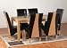 Las Vegas Real Natural Oak Veneer Dining Set with Six Bycast Leather / Microsuede Chairs Image