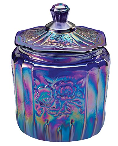 Carnival Blue Glass Biscuit Jar