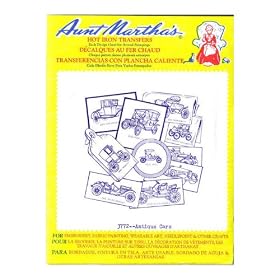 Aunt Marthas iron on transfers envelope for embroidery fabric painting quilting wearable art needlepoint & other crafts antique cars 3772