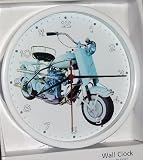 Vintage Classic Antique White 1956 Cushman Eagle Scooter Motorcycle, Custom Wall Clock