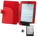 ForeFront Cases� Funda cubierta de cuero sint�tico color rojo, Case Para el Nuevo Amazon Kindle 4, pantalla de E Ink de 6" (15cm), wifi, color rojo - 5th Generaci�n + PROTECTOR DE PANTALLA