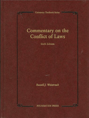 Commentary on the Conflict of Laws, 6th (University Textbook Series)