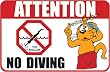 Rex Otter Pool Sign - No Diving