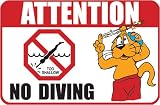 Rex Otter Pool Sign - No Diving