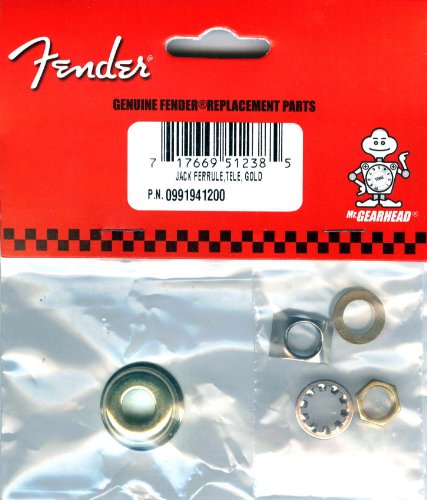 Fender Tele Guitar Jack Ferrule w/ Mounting Hardware Gold