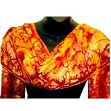 ArtisanStreet's Shades of Copper Hand Painted China Silk Scarf. Features Copper Brown, Russet and Golden Yellow. With Hand Rolled Hem. One of a Kind. Signed By Artisan.