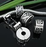 Pro Jewelry Free S/H Clip Lock Stopper Bead Floral Fits Pandora Style Bracelets European Charm Bead Bracelets Free 2 Clear Silicone Stopper Ring
