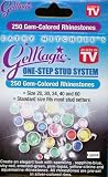Gemagic - Gem Magic 250 Assorted Gem Colored Rhinestones. One Step Stud System