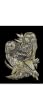 Gold Foil Engraving Art Owls