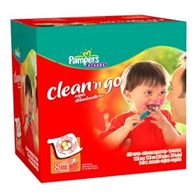 Pampers Clean 'n Go Baby Wipes, Eight - 60 Count Resealable Packages, 480 Total Wipes