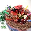 誕生日ケーキ★旧作:特命戦隊 ゴーバスターズ・キャラデコ・チョコ生クリーム苺デコレーションケーキ5号スライス苺2段サンド(バースデーオーナメント・キャンドル6本付き)