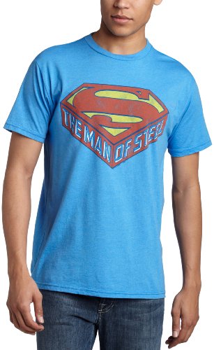 External hard drive:JUNK FOOD CLOTHING Young Men's Dc Comic'S Superman Man Of Steelt-Shirt,Blueberry,Medium