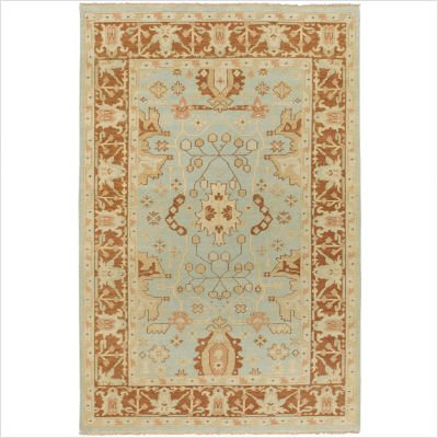 Ainsley Pale Blue / Rust Brown Oriental Rug Size: 2'6