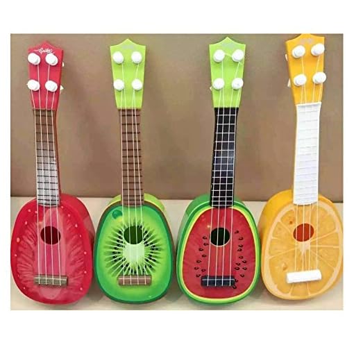WEKSI Creative Fruit Style Guitar Toys 4 string Musical Instrument Toys