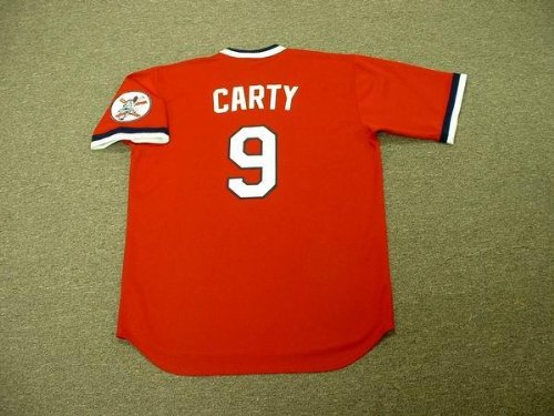 RICO CARTY Cleveland Indians 1975 Majestic Cooperstown Throwback Baseball Jersey, 2XL