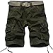 HEMOON Mens Military Style Twill Cargo Shorts Quick-dry Summer Shorts (WITHOUT BELT)