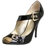 GUESS Women's Cabana Pump,Black Patent,6 M US