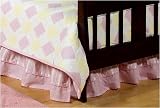 Pink and Yellow Bed Skirt for Argyle Crib and Toddler Set by JoJo Designs