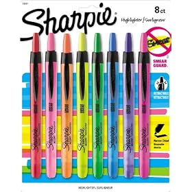 Sharpie Accent Retractable Assorted 8 Pack