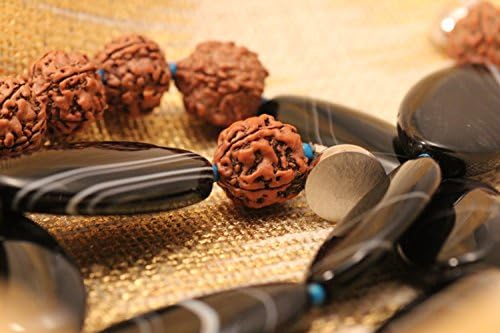 Handmade Agate and Turquise Necklace with Rudraksha