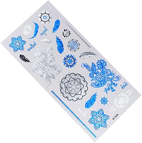 RUIYAN Body Art Waterproof Fake Tattoo Stickers Metallic Golden Tribe Feathers Water Slide Transfer Temporary Tattoo 5 Sheets