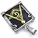 KONOV Mens Freemason Masonic Stainless Steel Pendant Necklace, Black Gold, 24 inch Chain