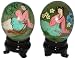 Hand painted jade eggs with stand