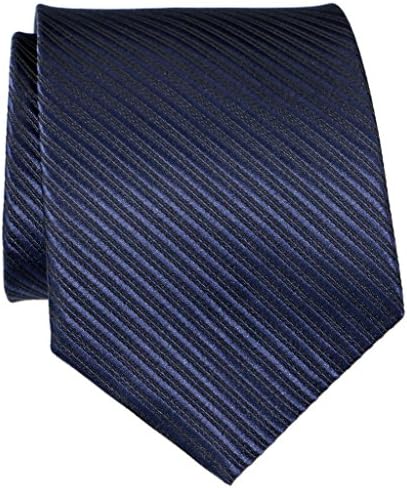 PAN PA Men's Woven Solid GrosGrain Navy Blue Neck Tie