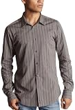Ben Sherman Men's Nylon Long Sleeve Woven Shirt,Espresso,Small