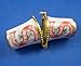 Porcelain China Thimble Needle Case -- Vintage Singer Logo