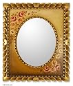 Wood mirror, 'Gold Garden'