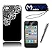 iPhone 4S Case, MagicMobile® Premium Hard Snap-On Case for iPhone 4 / 4S Cute 3D Pearls Lace Design Luxury Bling Dimond Cover for iPhone 4S Slim Case| Color Black