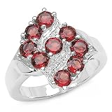 1.60 Carat Genuine Garnet .925 Silver Ring