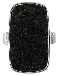 Black Finger Ring - Genuine Stingray Skin Leather