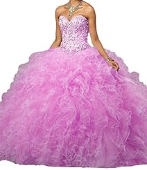 Crystal  Sequined Tiered Beaded   Ball Gown Prom Dress/Quinceanera Dress  With Pearls