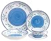 Caleca Blue Garland 5-Piece Dinnerware Place Setting, Service for 1