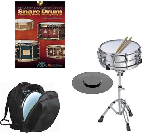 Band Directors Choice Complete Student Snare Drum Kit w/Stand, Backpack Carry Bag, Drum Practice Pad &amp; Sticks &amp; Primary Method for Snare Drum Book