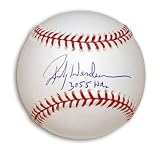 Rickey Henderson Autographed Baseball with 3055 Hits Inscription