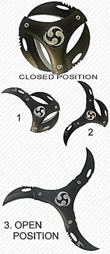 TRIPLE THREAT Folder (Black) - 3 BLADES